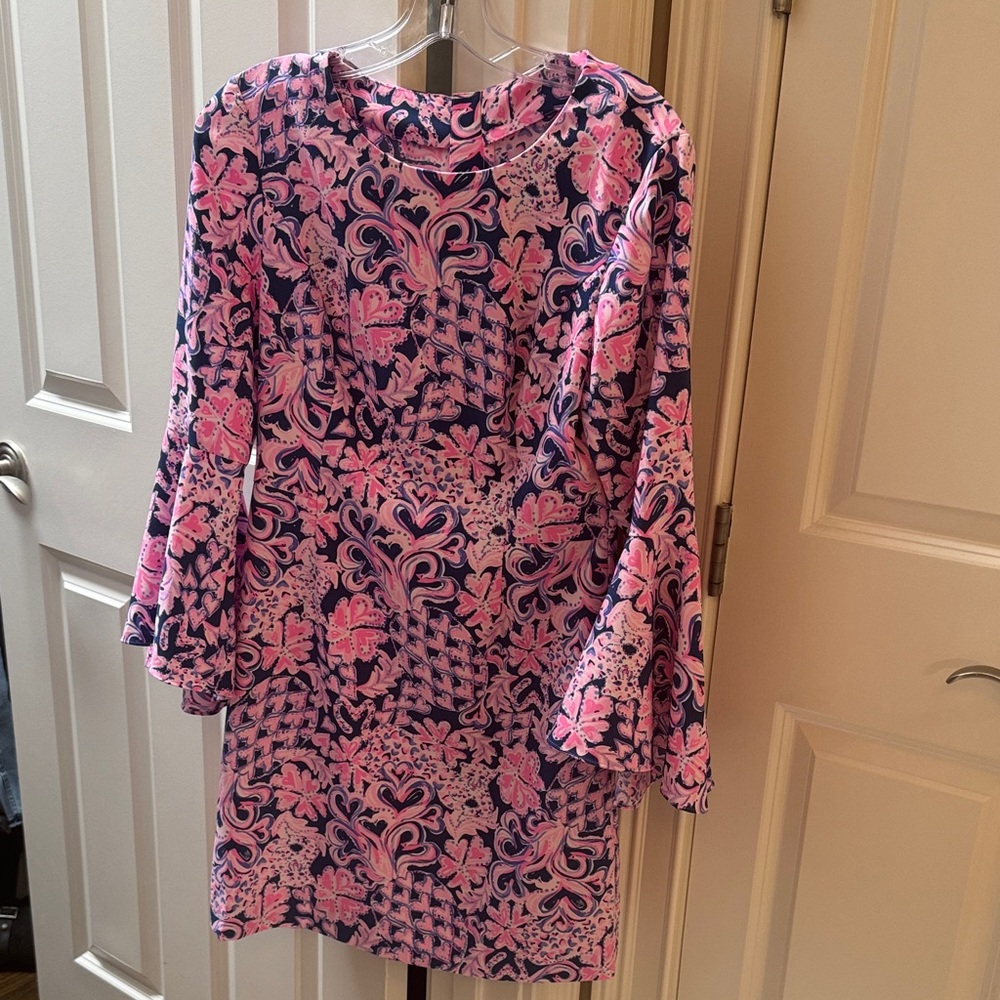 Lilly Pulitzer Pink and Blue Long Sleeve Dress
